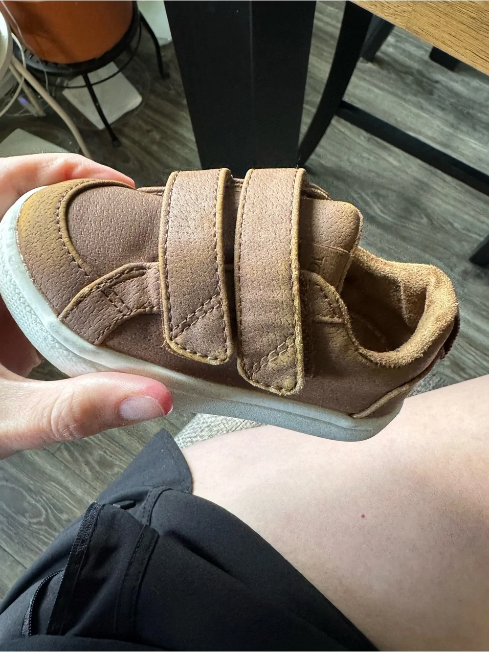 Toms Brown Cruz Double Strap Velcro Toddler Sneaker